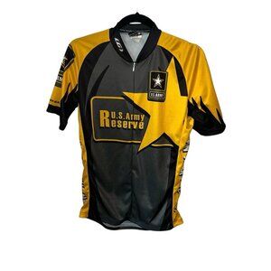 US Army Louis Garneau Black And Yellow Athletic Cycling Jersey Mens Size Medium